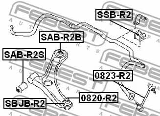 Втулка стабилизатора переднего Febest SSB-R2