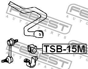 Втулка стабилизатора переднего Febest TSB-15M