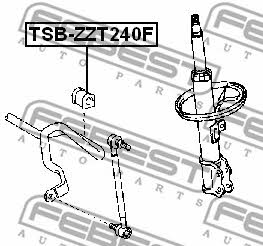 Втулка стабилизатора переднего Febest TSB-ZZT240F