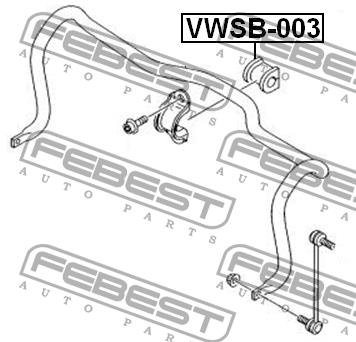 Втулка стабилизатора переднего Febest VWSB-003