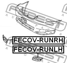 Решітка бампера переднього (заглушка) права Febest FECOV-RUNRH