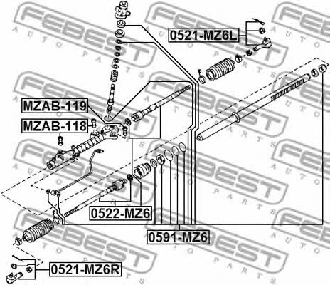 Купить Febest 0521-MZ6R по низкой цене в Украине!