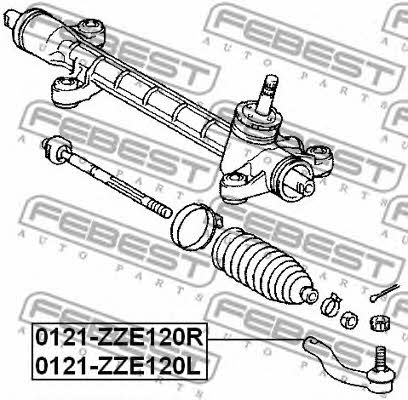 Наконечник рулевой тяги правый Febest 0121-ZZE120R