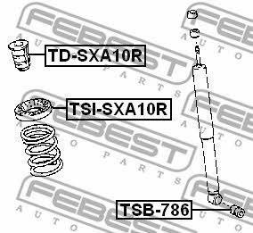 Отбойник амортизатора заднего Febest TD-SXA10R