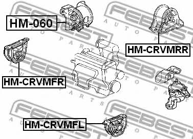 Подушка двигуна задня Febest HM-CRVMRR