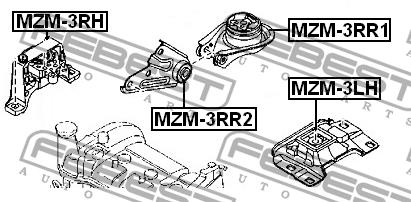Подушка двигуна задня Febest MZM-3RR1