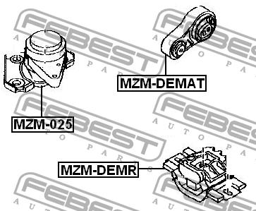 Подушка двигателя задняя Febest MZM-DEMAT