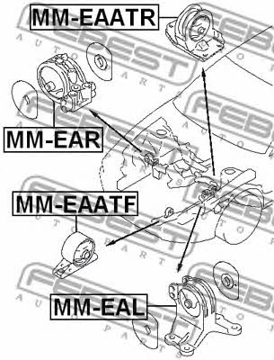 Подушка двигателя задняя Febest MM-EAATR