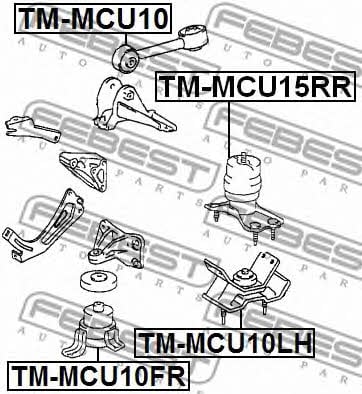 Подушка двигателя правая Febest TM-MCU10