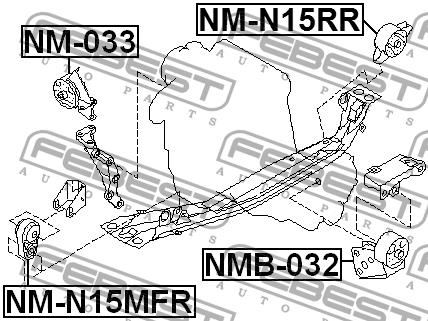 Подушка двигуна задня Febest NM-N15RR