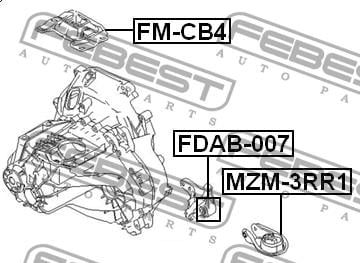 Подушка двигателя левая Febest FM-CB4