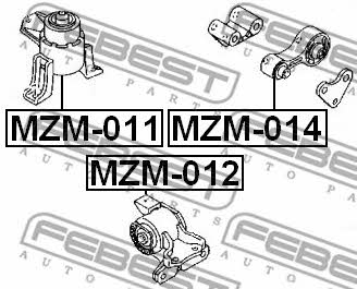 Подушка двигателя левая Febest MZM-012