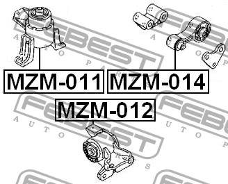 Подушка двигателя левая Febest MZM-012