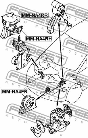 Подушка двигуна передня Febest MM-NA4FR