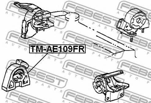 Подушка двигателя передняя Febest TM-AE109FR