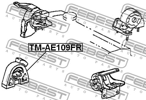 Подушка двигателя передняя Febest TM-AE109FR