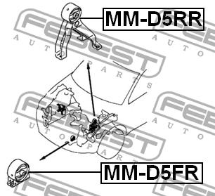 Подушка двигуна задня Febest MM-D5RR
