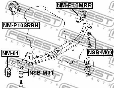 Подушка двигателя задняя Febest NM-P10MRR