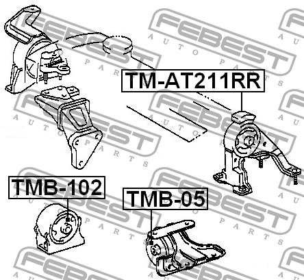 Подушка двигуна задня Febest TM-AT211RR
