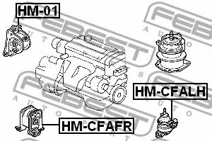 Подушка двигателя левая Febest HM-CFALH