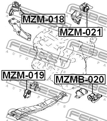Подушка двигуна передня Febest MZM-019