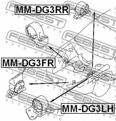 Подушка двигуна передня Febest MM-DG3FR