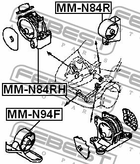 Подушка двигуна передня Febest MM-N94F