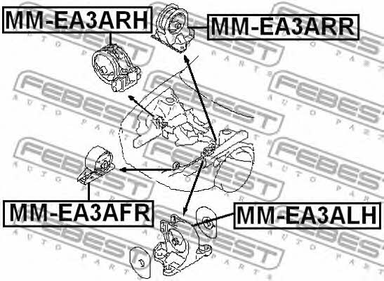 Подушка двигуна передня Febest MM-EA3AFR