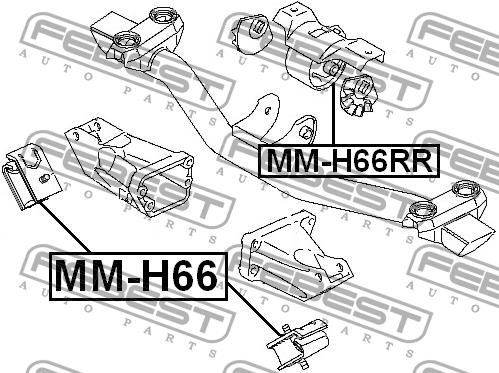 Подушка двигателя передняя Febest MM-H66