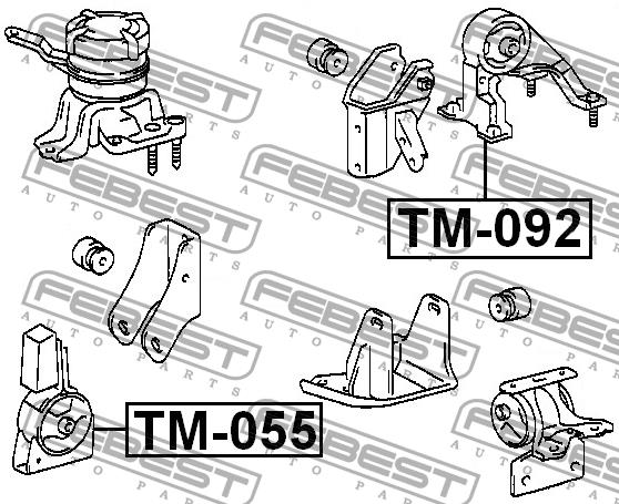 Подушка двигателя передняя Febest TM-055