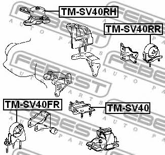 Подушка двигателя передняя Febest TM-SV40FR
