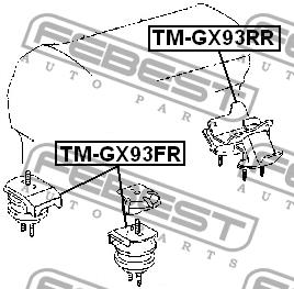 Подушка двигателя передняя Febest TM-GX93FR