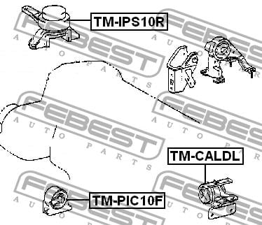 Подушка двигуна передня Febest TM-PIC10F