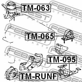 Подушка двигуна передня Febest TM-RUNF