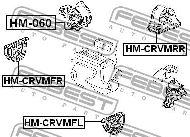 Подушка двигуна передня права Febest HM-CRVMFR
