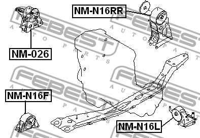Подушка двигателя правая Febest NM-026