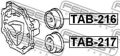 Подушка заднього диференціала нижня Febest TAB-217