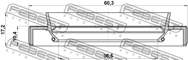Сальник полуоси левой Febest 95HBY-38601017X