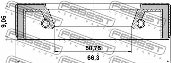 Сальник полуоси Febest 95FAY-52660909X