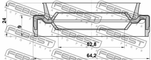 Сальник ступицы колеса задней Febest 95EAY-54640924X