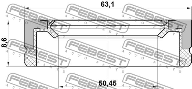 Сальник ступицы колеса передней Febest 95BFY-52630909X
