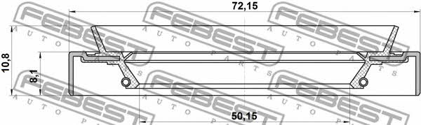 Сальник ступицы колеса передней Febest 95HDS-52720811X