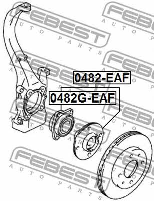 Підшипник передньої маточини колеса, комплект Febest 0482G-EAF