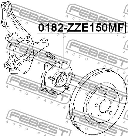 Ступица колеса передняя Febest 0182-ZZE150MF