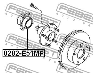 Ступиця колеса передня Febest 0282-E51MF