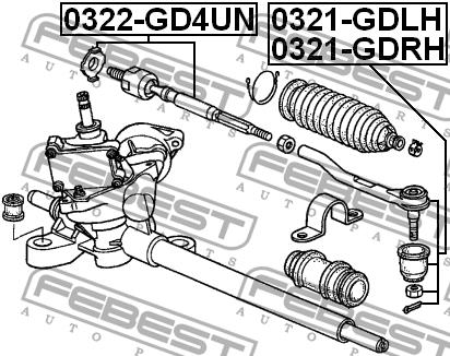 Тяга рулевая Febest 0322-GD4UN