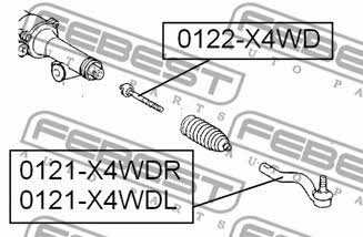 Тяга рулевая Febest 0122-X4WD