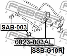 Стійка стабілізатора заднього Febest 0823-003AL