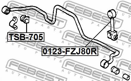 Стойка стабилизатора заднего Febest 0123-FZJ80R