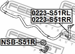 Стійка стабілізатора заднього Febest 0223-S51RR